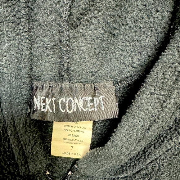 🆕 Black Fleece Boy’s 7 1/4 Zip White shoulder Stripe Pullover Jacket Sweatshirt - Picture 4 of 6